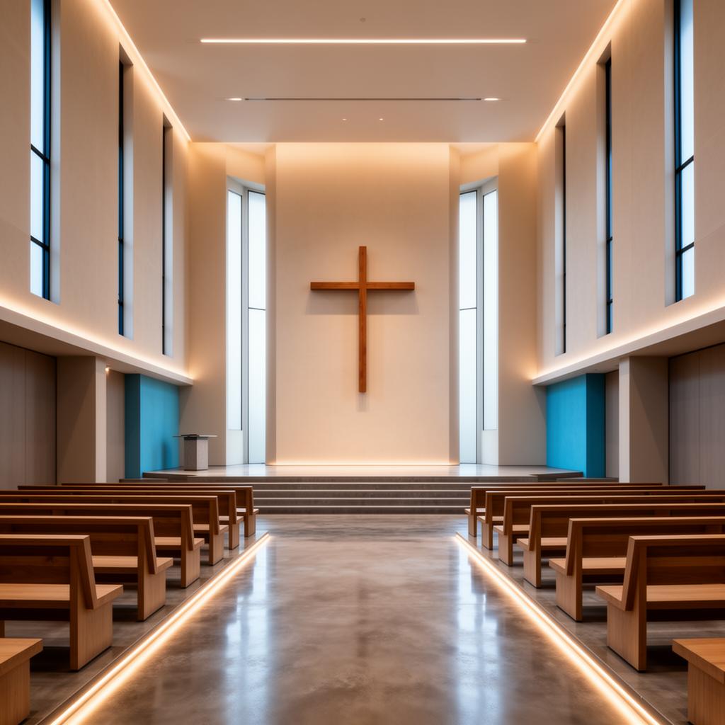 A modern church sanctuary interior